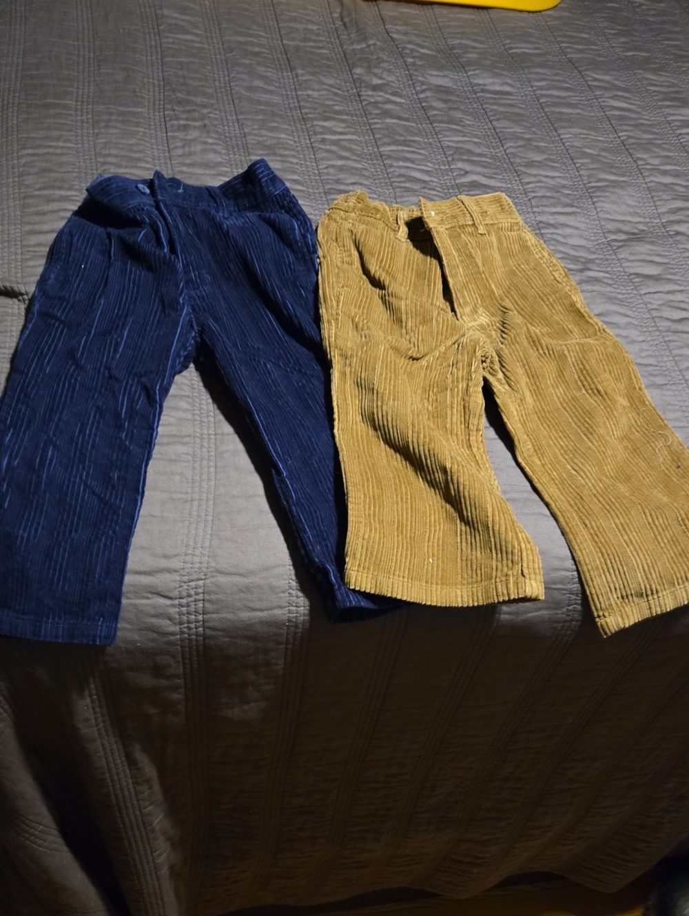 Kids Corduroy Pants - Navy and Mustard